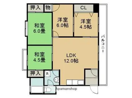 クラタス平野(4LDK/2階)の間取り写真