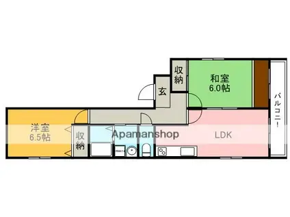 カーサアヴェニュー(2LDK/3階)の間取り写真