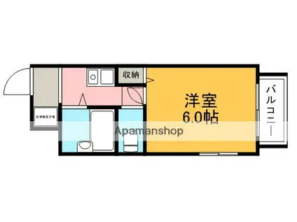 エレガンス高木2号館(1K/1階)の間取り写真