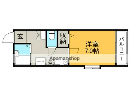 リバティハイム櫻井Ⅱ(1K/2階)の間取り写真