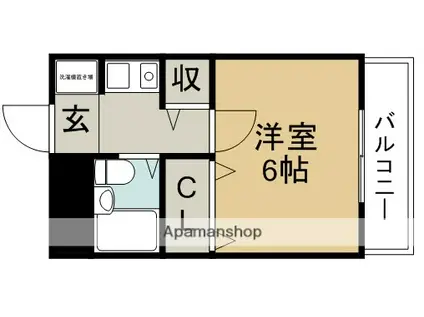 ZONEF/1PART3(1K/1階)の間取り写真