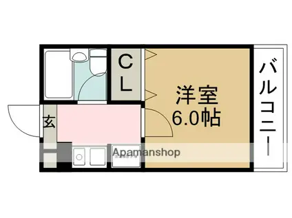 ZONEF/1PART3(1K/3階)の間取り写真