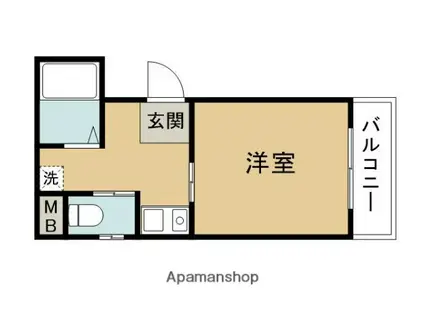 マイウェイ刀根山(1K/3階)の間取り写真