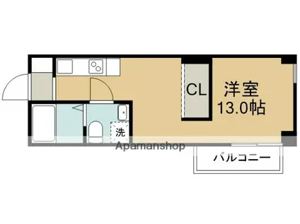 SUJU(ワンルーム/2階)の間取り写真