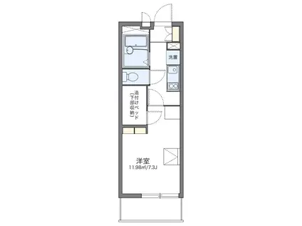 レオパレスサルース(1K/1階)の間取り写真