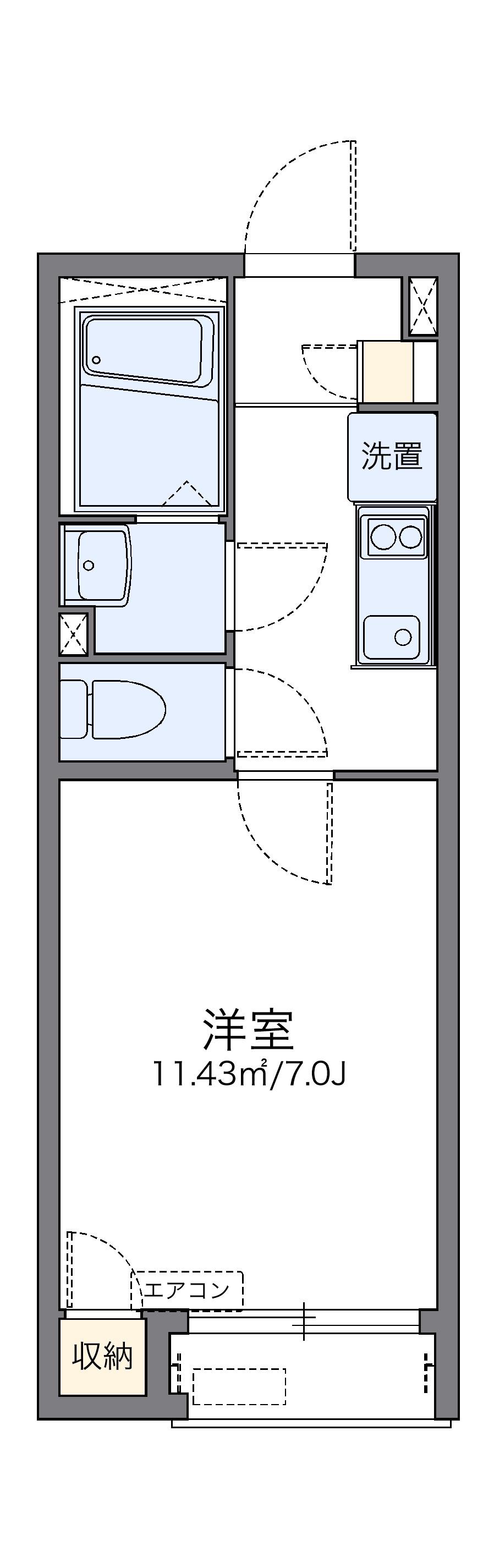レオネクスト箕面Ⅱ(1K/2階)の間取り写真