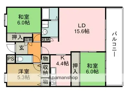 サンクレールヨシナガ(3LDK/1階)の間取り写真