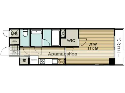 アーバンヴュー横山(1K/4階)の間取り写真