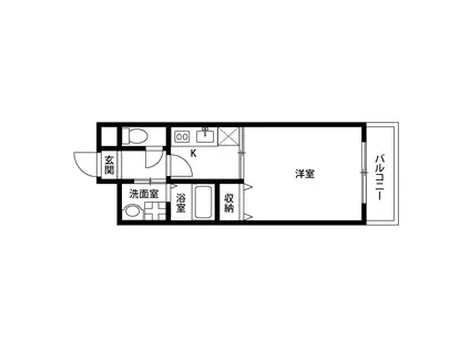 アンプルールフェールネサンス(1K/1階)の間取り写真