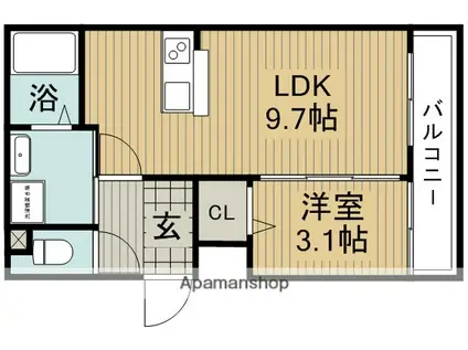 グランドファミリア(1LDK/1階)の間取り写真