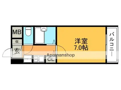 花屋敷マンション(1K/1階)の間取り写真