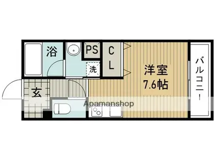 WHITE WELL COMFORT(ワンルーム/3階)の間取り写真