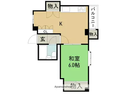 RIVER COURT箕面(1LDK/2階)の間取り写真