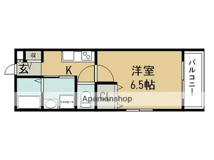 ソラーナメゾン池田天神(1K/1階)の間取り写真