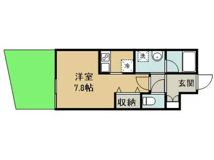 ウェルスクエア池田天神(ワンルーム/1階)の間取り写真