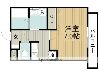 モレス・ヴィラ天神(1K/3階)の間取り写真