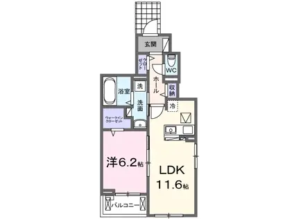 グランデール(1LDK/1階)の間取り写真