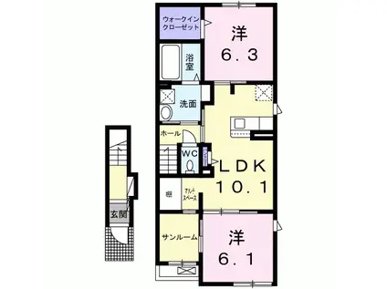 ネオ レジデンス(2LDK/2階)の間取り写真