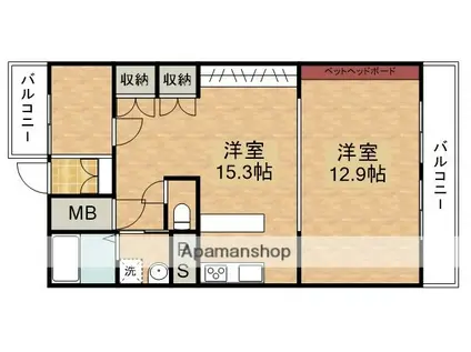 千里ヶ丘マンション(ワンルーム/5階)の間取り写真