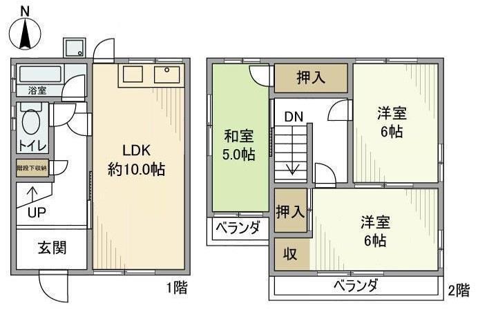 久代2丁目タウンハウス(3LDK)の間取り写真