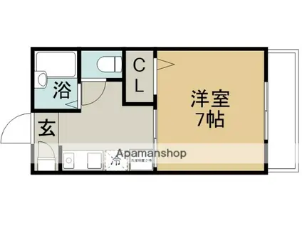 アーバンリオグランデ(1K/1階)の間取り写真