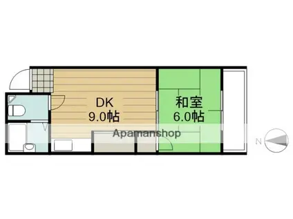 メゾンド豊南東クラシーク(1DK/2階)の間取り写真