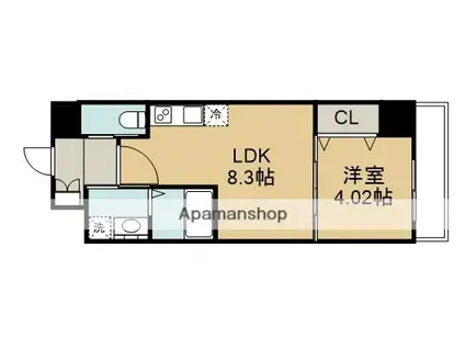 クローバー・クレア石橋阪大前(1LDK/2階)の間取り写真