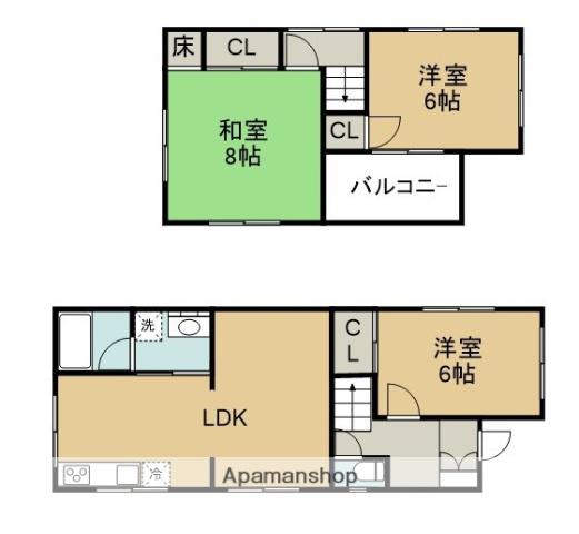 阪急電鉄箕面線 箕面駅 徒歩2分 2階建 築51年(3LDK)の間取り写真