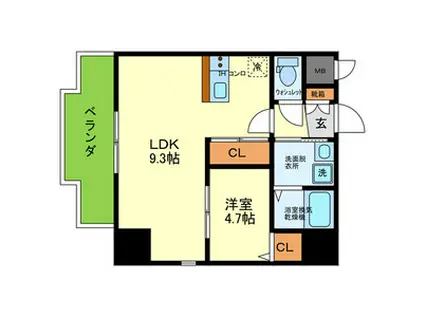 ONLYONEキセラタウン(1LDK/3階)の間取り写真