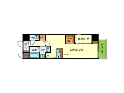 ONLYONE池田新町(1LDK/2階)の間取り写真