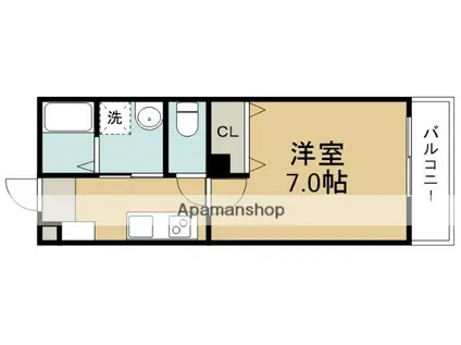 プルメリア阪大前(1K/1階)の間取り写真