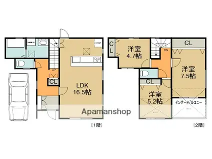 阪急電鉄宝塚線 池田駅(大阪) 徒歩26分 2階建 築1年(3LDK)の間取り写真