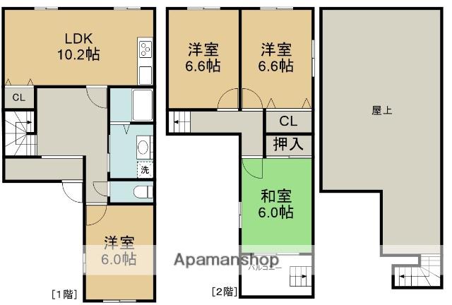 北大阪急行南北線 箕面萱野駅 徒歩8分 2階建 築46年(4LDK)の間取り写真