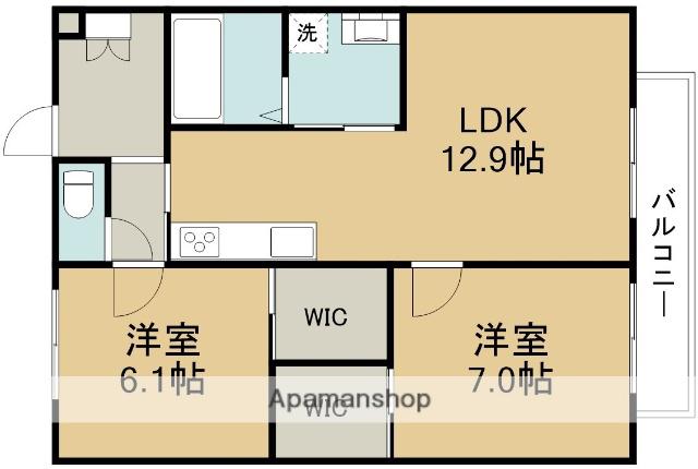 ハイツ・HⅠ(2LDK/1階)の間取り写真