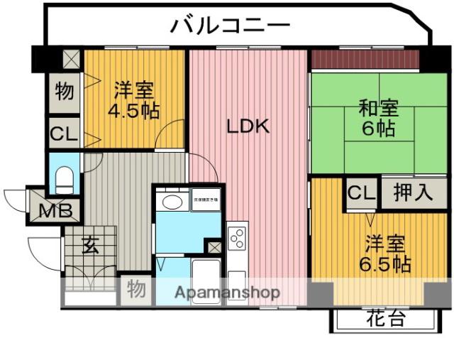 ヴァンベール向丘(3LDK/1階)の間取り写真
