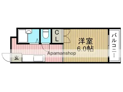 ベルズハイム(1K/3階)の間取り写真