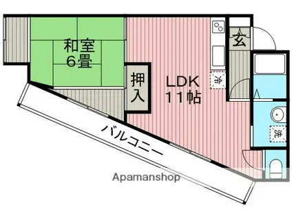 スカイホーム瀬川(1LDK/2階)の間取り写真