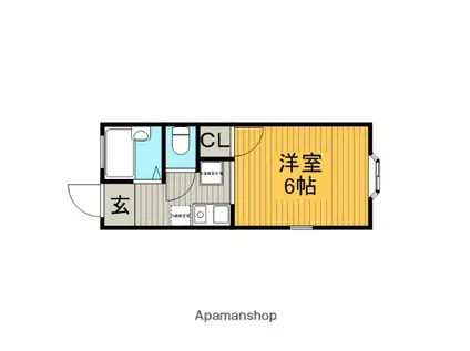 城山ハイツ(1K/1階)の間取り写真