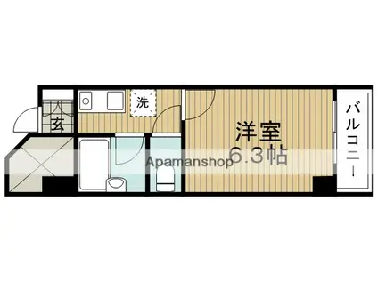 プランツ箕面(1K/3階)の間取り写真