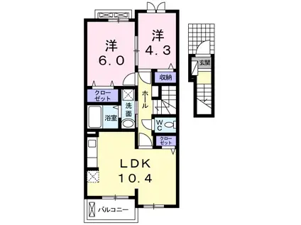 カンフォーラ(2LDK/2階)の間取り写真