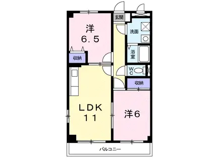 アンソレイエ(2LDK/3階)の間取り写真