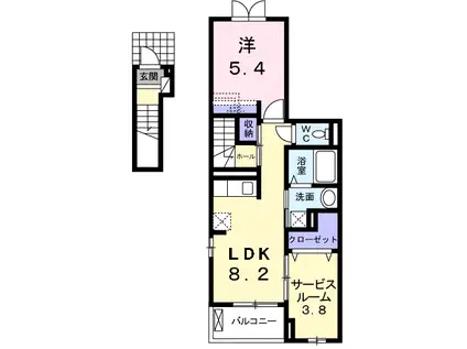 エスポワール(2LDK/2階)の間取り写真