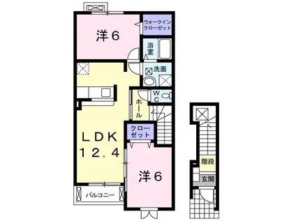 メゾン ド コスモス(2LDK/2階)の間取り写真
