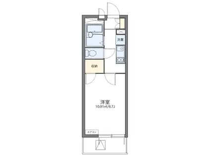 レオパレストウメイ(1K/4階)の間取り写真