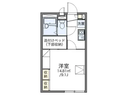 レオパレスリーザ美園(1K/2階)の間取り写真