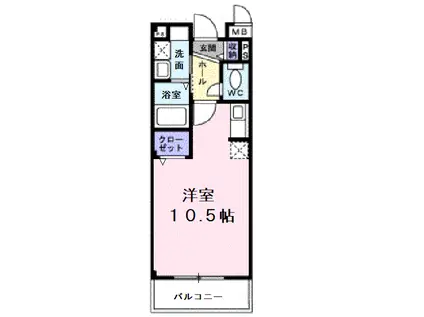 インヴィテ・ボヌールⅠ番館(ワンルーム/3階)の間取り写真