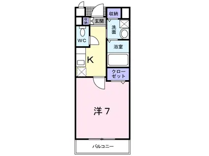 タカンド(1K/3階)の間取り写真