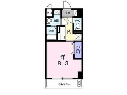 スペチアーレ 桜ヶ丘(1K/1階)の間取り写真