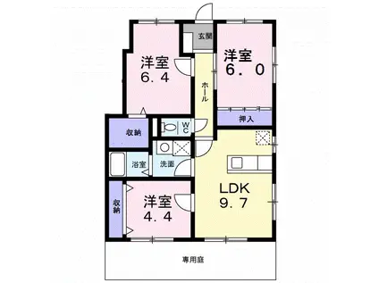 プリマベーラ(3LDK/1階)の間取り写真