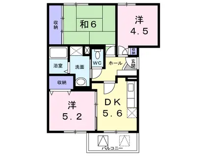 サンガーデン北川2(3DK/2階)の間取り写真